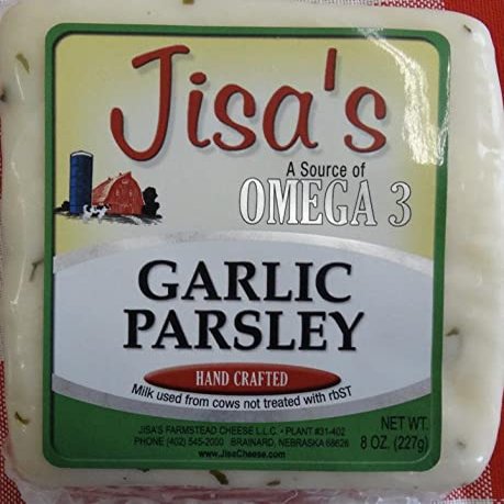 Garlic Parsley | 6-Pack | 8 oz Each | Artisan Cheese | Made with Whole Milk | Crafted in Small Batches | Product of Nebraska | Jisa's Farmstead Cheese