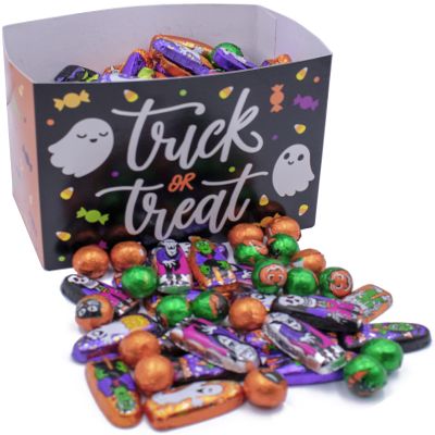 Festive Foil-Wrapped Milk Chocolates in a Box (2 lbs, Trick or Treat)