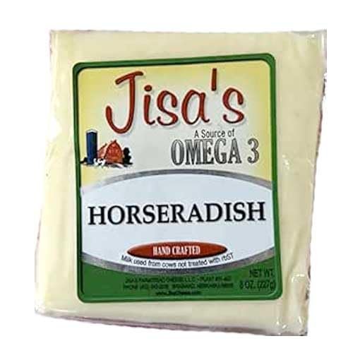 Horseradish | 6-Pack | 8 oz Each | Artisan Cheese | Made with Whole Milk | Crafted in Small Batches | Product of Nebraska | Jisa's Farmstead Cheese