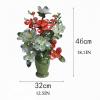 hanxiaoyishop Bonsai Tree Artificial Bonsai Jade Vase Decoration Bonsai Faux Peony Flower Potted Plant for Living Room TV Cabinet Bonsai Desktop Display Artificial Tree view 2