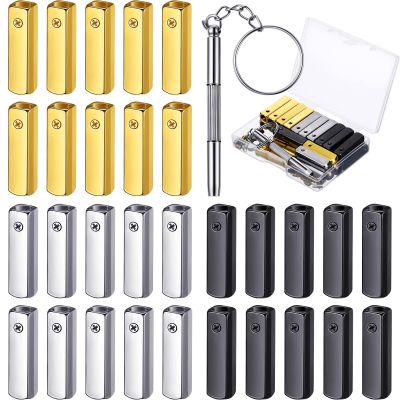 Funrous 30 Pcs Metal Aglets Shoelace Tips Shoe Lace Hoodie String Caps DIY Aglets for Shoelace End Caps with Screwdriver Shoe String Tips Head for Canvas Sneakers Hoodies Clothes(Gold, Silver, Black)
