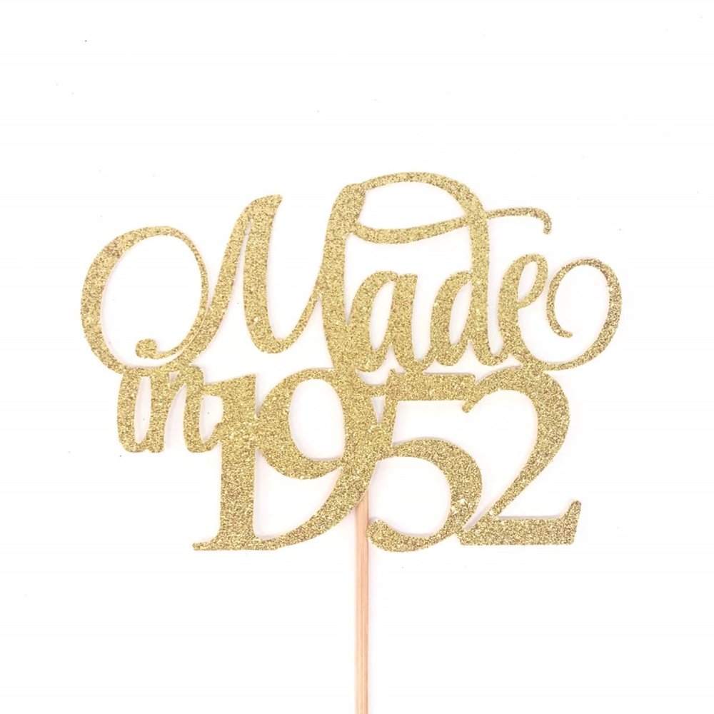 Atelier Elegance Made In 1952 Cake Topper, Birthday Cake Topper, Anniversary Cake Topper
