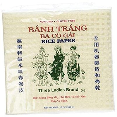 Three Ladies 2 Packs Square Rice Paper Wrappers (22cm) .3 pack