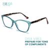 2SeeLife Large Cat Eye Reading Glasses For Women - Medium-Wide Faces, Durable Frame, Spring Hinges, Oversized Cateye Readers, Turquoise, +1.50 view 2