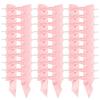 AIMUDI Baby Pink Satin Ribbon Bows 3.5" Light Pink Pretied Twist Tie Bows for Treat Bags Cake Pop Gift Wrapping Basket Wedding Favors Cookie Candy Bagging Baby Shower - 50 Counts view 1