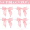AIMUDI Baby Pink Satin Ribbon Bows 3.5" Light Pink Pretied Twist Tie Bows for Treat Bags Cake Pop Gift Wrapping Basket Wedding Favors Cookie Candy Bagging Baby Shower - 50 Counts view 3
