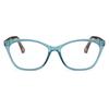 2SeeLife Large Cat Eye Reading Glasses For Women - Medium-Wide Faces, Durable Frame, Spring Hinges, Oversized Cateye Readers, Turquoise, +2.25 view 1