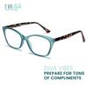 2SeeLife Large Cat Eye Reading Glasses For Women - Medium-Wide Faces, Durable Frame, Spring Hinges, Oversized Cateye Readers, Turquoise, +2.25 view 2