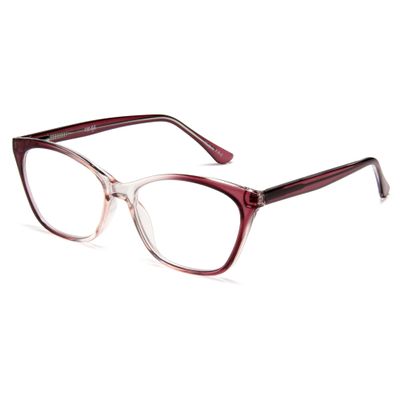 2SeeLife Large Cat Eye Reading Glasses For Women - Medium-Wide Faces, Durable Frame, Spring Hinges, Oversized Cateye Readers, Purple, +1.75