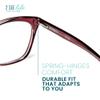 2SeeLife Large Cat Eye Reading Glasses For Women - Medium-Wide Faces, Durable Frame, Spring Hinges, Oversized Cateye Readers, Purple, +1.00 view 4