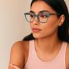 2SeeLife Large Cat Eye Reading Glasses For Women - Medium-Wide Faces, Durable Frame, Spring Hinges, Oversized Cateye Readers, Turquoise, +1.75 view 3