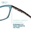 2SeeLife Large Cat Eye Reading Glasses For Women - Medium-Wide Faces, Durable Frame, Spring Hinges, Oversized Cateye Readers, Turquoise, +1.75 view 4
