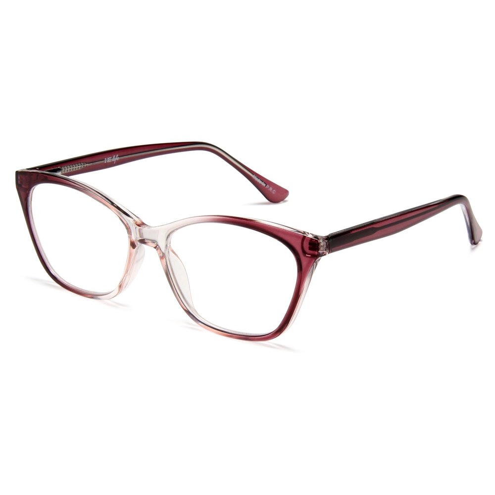 2SeeLife Large Cat Eye Reading Glasses For Women - Medium-Wide Faces, Durable Frame, Spring Hinges, Oversized Cateye Readers, Purple, +1.25
