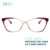 2SeeLife Large Cat Eye Reading Glasses For Women - Medium-Wide Faces, Durable Frame, Spring Hinges, Oversized Cateye Readers, Purple, +1.25 view 2