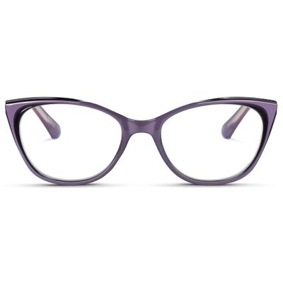2SeeLife Narrow Cat Eye Reading Glasses for Women  SmallMedium Fit, Sturdy Frame, Spring Hinges, Stylish Cateye Readers, Purple, +3.00