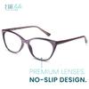 2SeeLife Narrow Cat Eye Reading Glasses for Women  SmallMedium Fit, Sturdy Frame, Spring Hinges, Stylish Cateye Readers, Purple, +3.00 view 2