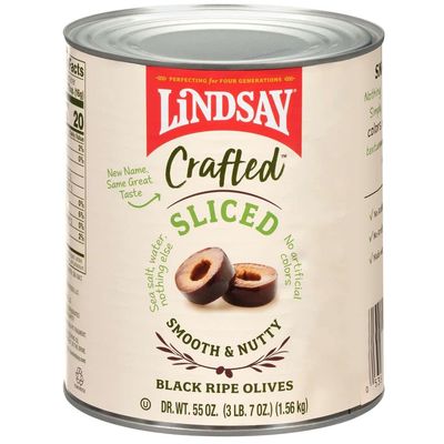 Lindsay Crafted Sliced Black Ripe Olives, 55 Ounce -- 6 per case