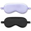 2Pack Silk Sleep Mask,IEKEODI Eye Mask for SleepingElastic Blackout Eye Mask & Blindfold for Full Night's Sleep,Travel and Nap(Black+Purple) view 1