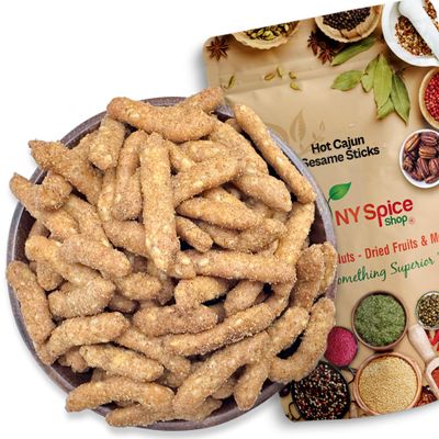 NY Spice Shop Cajun Sesame Sticks Snacks - 5 Pound Cajun Snacks Sticks - Toasted Snack Mix - Hot Spice Sesame Stick Snacks
