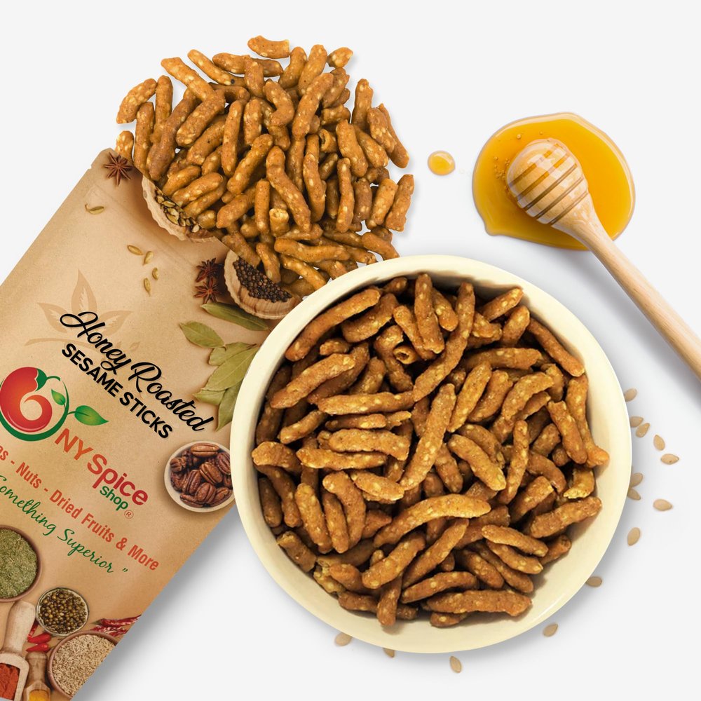 NY Spice Shop Honey Roasted Sesame Sticks 5 Pound Honey Sticks - Honey Sesame Sticks - Sesame Sticks Snacks - Gourmet Snacks - Deliciously & Fresh Sesame Seed Snacks bulk for Midday