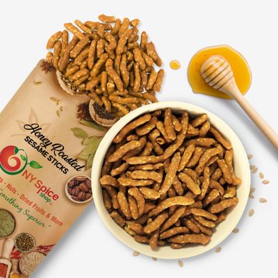 NY Spice Shop Honey Roasted Sesame Sticks 3 Pound Honey Sticks - Honey Sesame Sticks - Sesame Sticks Snacks - Gourmet Snacks - Deliciously & Fresh Sesame Seed Snacks bulk for Midday