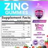 Zinc Gummies 50mg - Immune Skin & Bone Support Health Gummy & Premium Antioxidant Chewable - High Absorption Vegan, Best Zinc Supplements Vitamin for Women & Men - Tasty Berry Flavor - 120 Gummies view 2