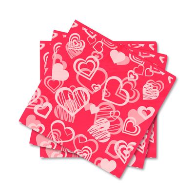 Gatherfun Valentines Party Disposable Napkins Heart Love Paper Napkins for Valentine's, Weddings, Engagements, Anniversaries, Bridal Showers, Birthday Party Supplies 3-Ply 50 Pack