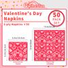 Gatherfun Valentines Party Disposable Napkins Heart Love Paper Napkins for Valentine's, Weddings, Engagements, Anniversaries, Bridal Showers, Birthday Party Supplies 3-Ply 50 Pack view 3