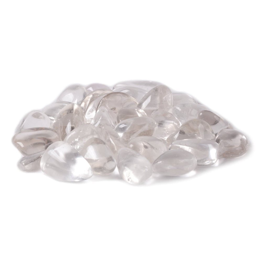 1/2LB Large White Clear QuartzTumbled Stone Specimen Collection Pocket Worry Healing Crystal