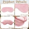 Geyoga 8 Pieces Plush Eye Masks Bulk Eye Covers for Sleeping Faux Fur Eye Mask Slumber Party Favors Masks for Women view 2