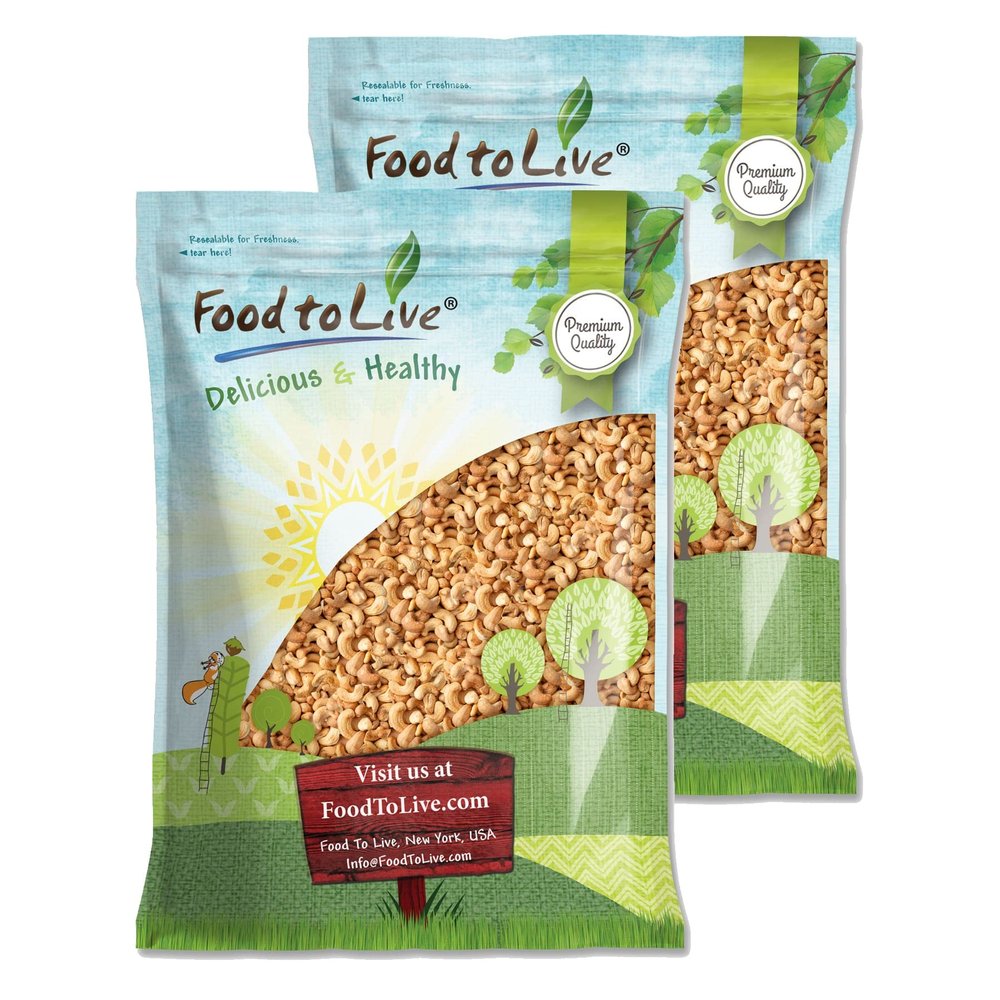 Food to Live Dry Roasted Whole Cashews with Himalayan Salt, 14 Pounds - Oven Roasted Lightly Salted Fancy Cashew Nuts, No Oil Added, Vegan, Kosher, Bulk. Crunchy Texture. Great Snack