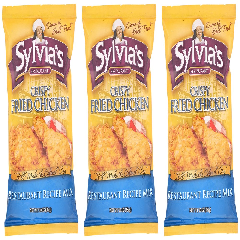 Sylvias Crispy Fried Chicken Mix, Chicken Fry Seasoning Mix for Perfect Fried Chicken, Make Crispy Fried Chicken at Home, 10oz bag (Pack of 3)