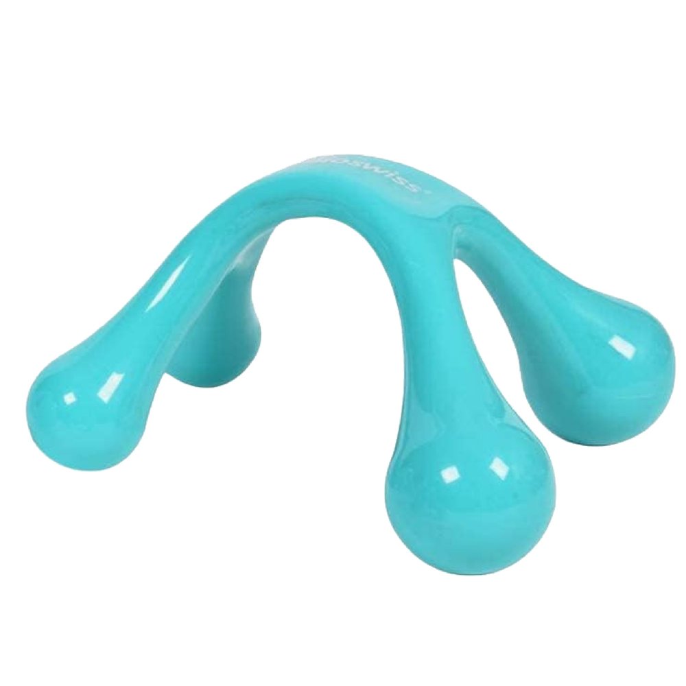 BioSwiss Handheld Full Body Massager, 4-Leg Pressure Point Massage Tool for Back, Neck, and Shoulder, Portable Manual Massager