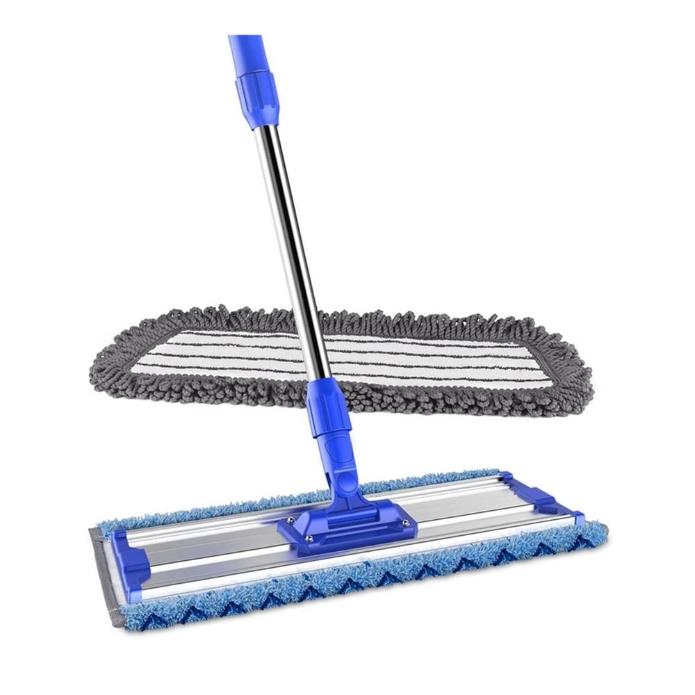 BBZY Microfiber Mop- Flat Mop System Suitable for Wood, Tile, Laminate, Vinyl, 2 Replacement Cores, Reusable Microfiber Mop Head