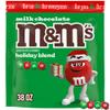 M&M'S Milk Chocolate Red & Green Christmas Candy Bulk Assortment, Bulk Christmas Candy 38 oz Resealable Bag view 1