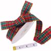 1" Christmas Ribbons Xmas Plaid Ribbons Craft Ribbon Checked Ribbon Bows Wrapping Ribbons with Measuring Tape for Christmas Party Decoration (25 Yards) view 1