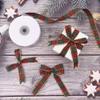 1" Christmas Ribbons Xmas Plaid Ribbons Craft Ribbon Checked Ribbon Bows Wrapping Ribbons with Measuring Tape for Christmas Party Decoration (25 Yards) view 3