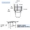 Folding Shower Seat with Legs - Wall Mount Bench for Inside Shower / Bathroom Safety Assist / 304 Stainless Steel / Phenolic Resin / Left / 28" x 21" view 4