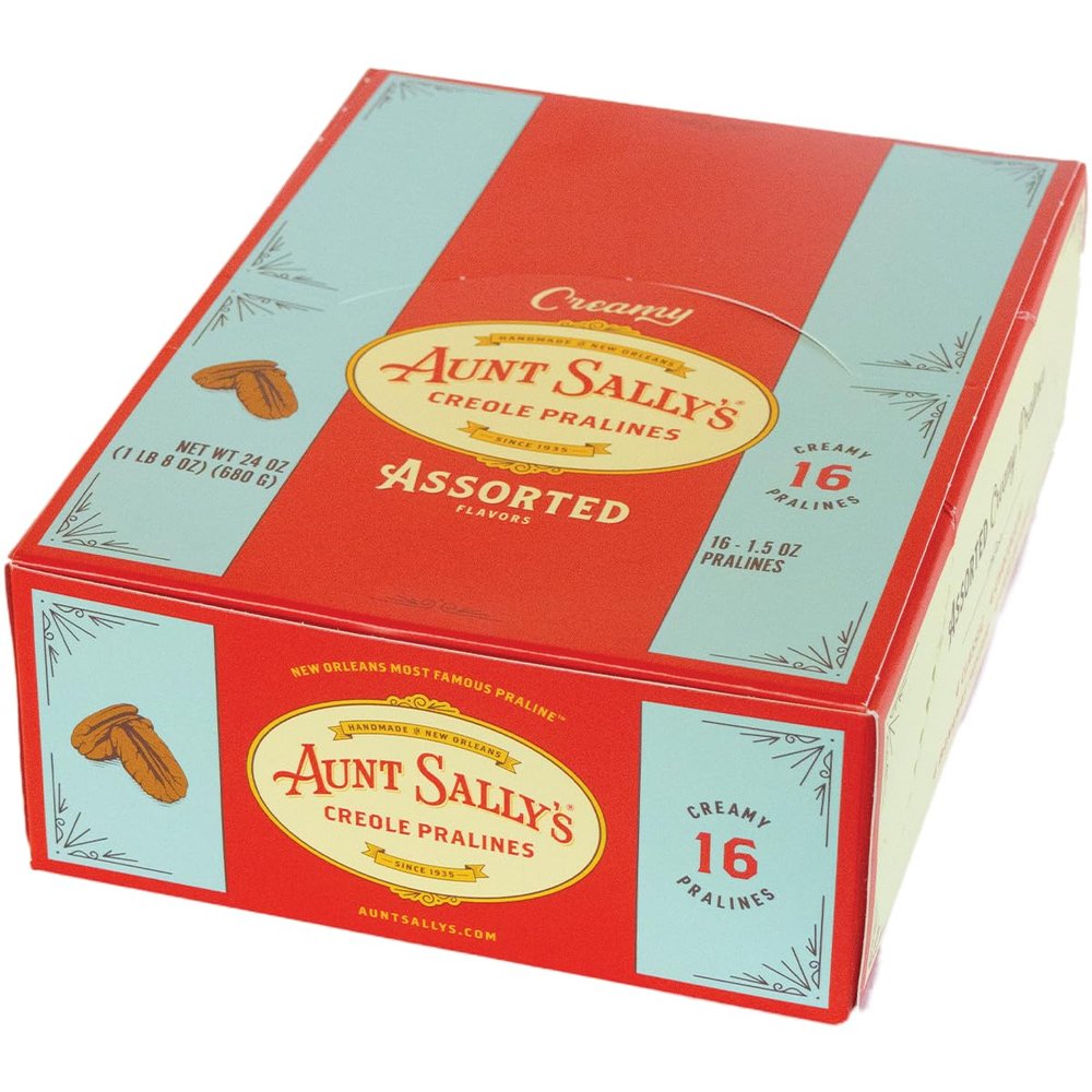 Aunt Sally's Creamy Assorted Pralines- 16 count box- New Orleans Most Famous Praline- Handmade Pecan Candy