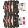MUMBABY 12 Pieces Set 2 Pieces Mini Wet Bags and 10 Pieces Charcoal Bamboo Mama Cloth/Menstrual Pads/Reusable Sanitary Pads (AI Flower & Purple Flower, 10 inch) view 1