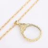 5X Necklace Magnifier Magnifying Glass Flower Pendant Retro Magnifying Loupe Pocket Jewelry Magnifier Necklace Elegant Long Sweater Chain with Jewelry Box for Senior Reading view 2