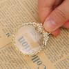 5X Necklace Magnifier Magnifying Glass Flower Pendant Retro Magnifying Loupe Pocket Jewelry Magnifier Necklace Elegant Long Sweater Chain with Jewelry Box for Senior Reading view 4
