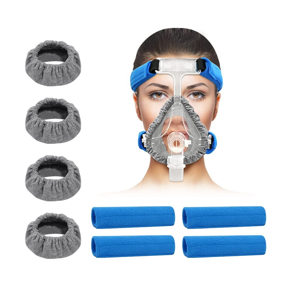 CPAP Mask Liners Full Face CPAP Strap Covers Cushions Cloth Reusable Soft Mask Liner Headgear Pads Skin Protector Nose for CPAP Machine (4 Pack Set)