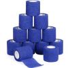 12Pcs 2x 5 Yards Self Adhesive Bandage Wrap Elastic Bandage Wrap Self Adherent Cohesive Wrap Bandages for Wrist Ankle Vet Tape for Dogs Athletic Swelling Sprains Tape Grip Cover (Blue) view 1