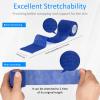 12Pcs 2x 5 Yards Self Adhesive Bandage Wrap Elastic Bandage Wrap Self Adherent Cohesive Wrap Bandages for Wrist Ankle Vet Tape for Dogs Athletic Swelling Sprains Tape Grip Cover (Blue) view 2
