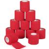 12Pcs 2x 5 Yards Self Adhesive Bandage Wrap Elastic Bandage Wrap Self Adherent Cohesive Wrap Bandages for Wrist Ankle Vet Tape for Dogs Athletic Swelling Sprains Tape Grip Cover (Red) view 1