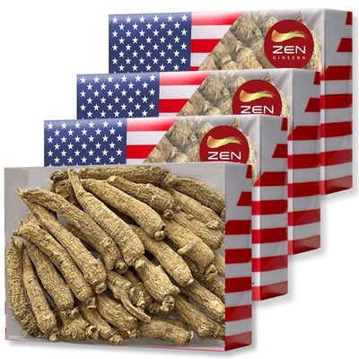 4 Boxes of Hand Selected American Ginseng Root-Small Tail (4oz/Box) / Panax Ginseng. Boosts Body Immunity, Energy & Stamina for Man & Women (16 Oz. (Pack of 4))