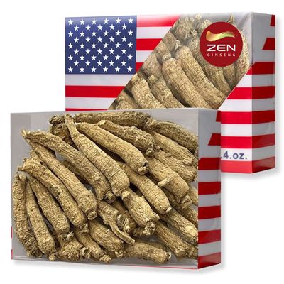 2 Boxes of Hand Selected American Ginseng Root-Small Tail (4oz/Box) / Panax Ginseng. Boosts Body Immunity, Energy & Stamina for Man & Women (8 Oz.)