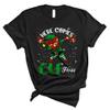 Here Comes ELF Floss Funny Christmas ELF Floss Flossing Lover Matching Family Group Gifts Unisex T-Shirt Black view 1
