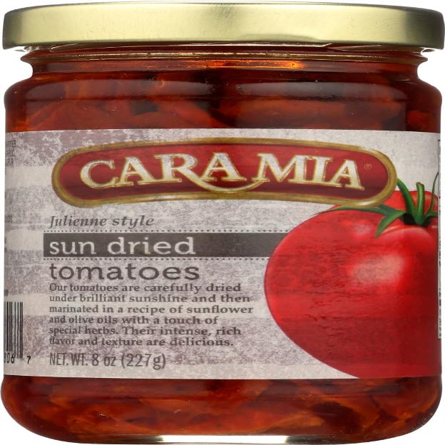 Cara Mia Julienne Style Cara Mia Sun Dried Tomatoes 2 Glass Jars Net Wt. 8oz. 227g. each